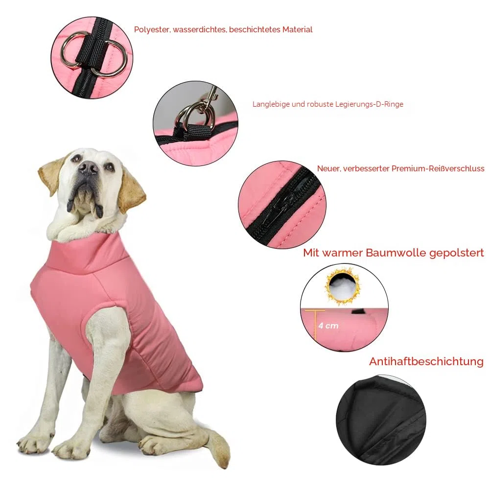 FEimaX Hundejacke Hundemantel wasserdichte Hunde Winter Warm Mantel für Kleine Mittlere Große Hunde Regenmantel Welpen Gepolstert Puffer Weste Haustier Kleidung