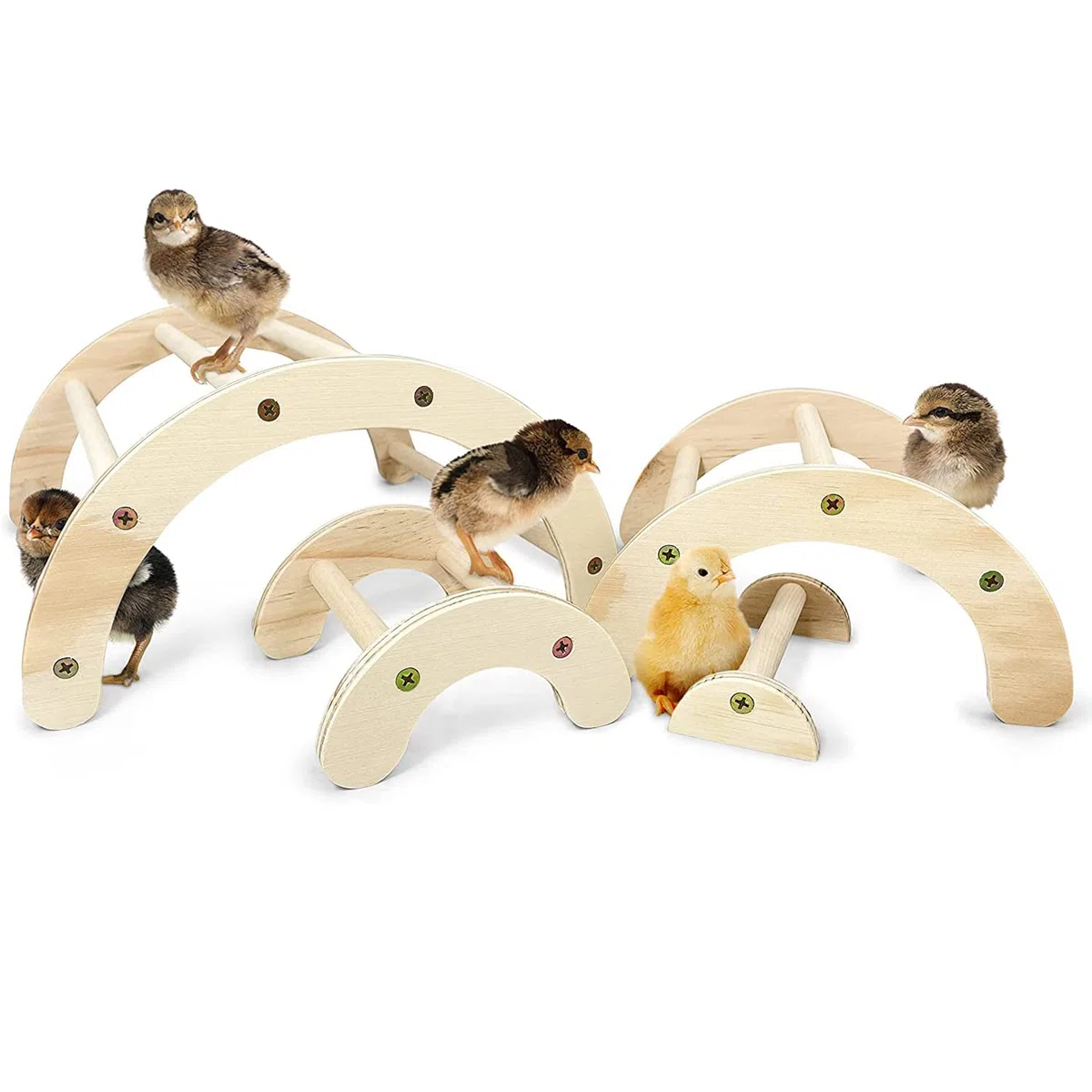 4 Stück Hühnersitzstange aus Holz Sitzstange Huhn Sitzstangen mit 5 Stück Rattankugeln für Hühner aus Holz, für Hühner, Hahn, Große Papageien