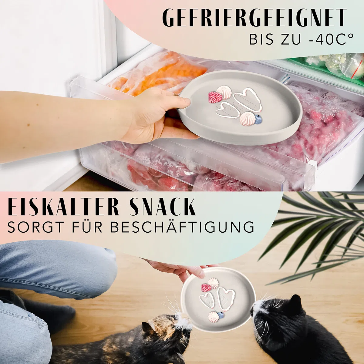 ne&no Futternapf für Katzen [nala Collection] Futterschale Katze flach | Katzennapf | Silikonnapf breit | Fressnapf | Silikon Napf Katze | Katzenfutter Teller