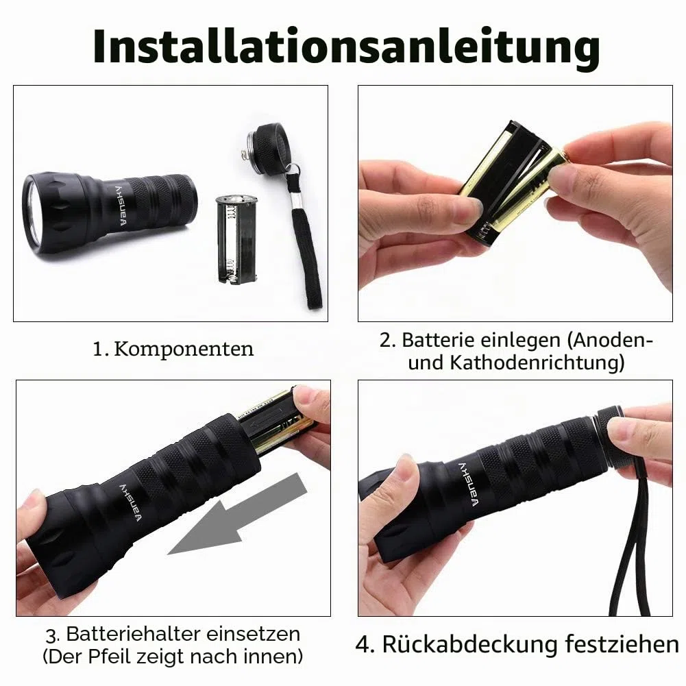 Vansky UV-Taschenlampe 21 LEDs, UV-Taschenlampe Schwarzlicht für Haustierurinerkennung, Schwarzlicht-Detektor für Hundeurin, Haustierflecken, Bettwanzen auf Teppich/Teppichen【3 x AAA-Batterien】