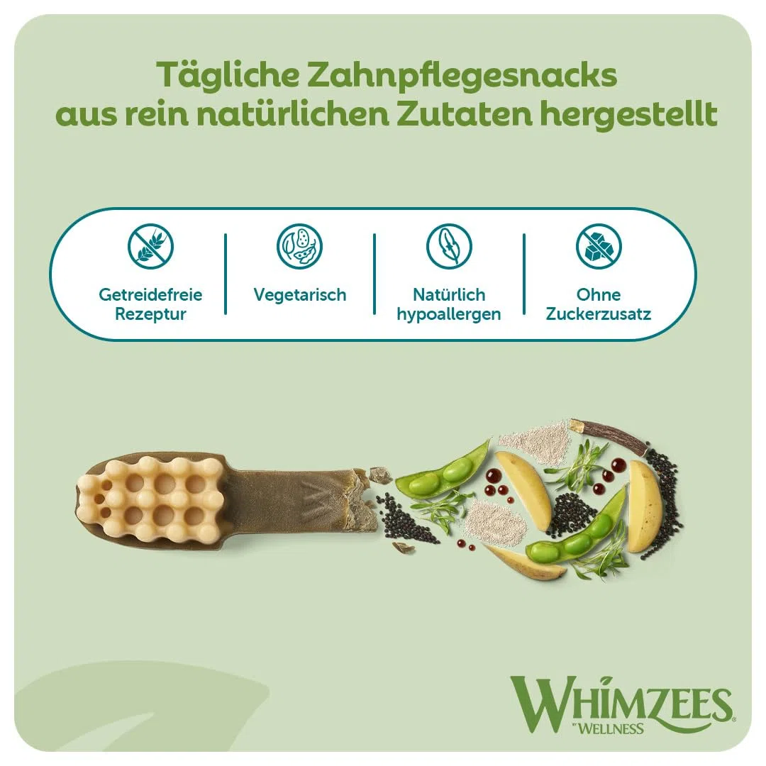 WHIMZEES Natürliche Getreidefreie Zahnpflegesnacks, Kaustangen für Hunde, Gemischte Vielfaltsbox, L, 14 x 60 g