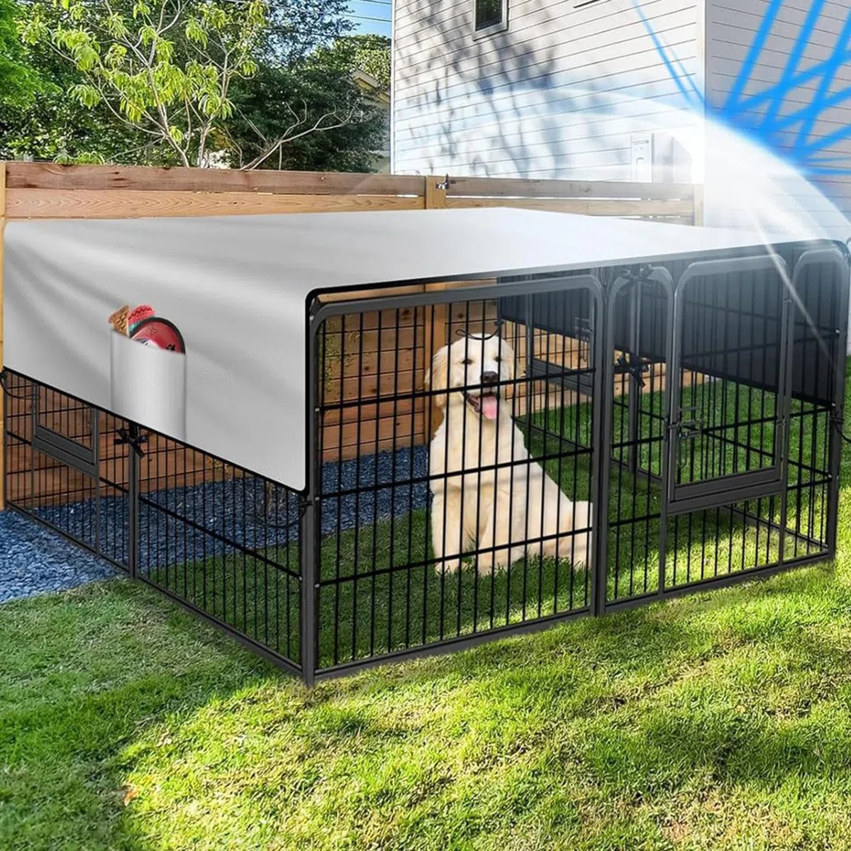 Abdeckung für Käfige, 210D Oxford-Sonnenschutz, wasserdicht, für große Hundekäfige, Terrasse, Picknick, Outdoor, Camping, Hinterhof, , Park, Familientreffen
