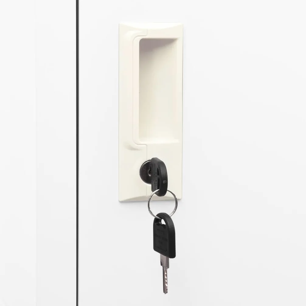 Sattelschrank Weiß 53x53x105 cm Stahl Aufbewahrungsschrank für Schlafzimmer, Flur, Wohnzimmer, Büro