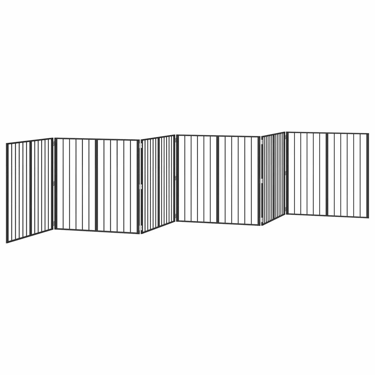 Hundetor 6 Stück Schwarz 100 x 100 cm aus verzinktem Stahl, faltbar und robust, ideal als sicherer Hundezwinger, Hundeauslauf oder Welpenauslauf für Garten, Terrasse und Innenbereich