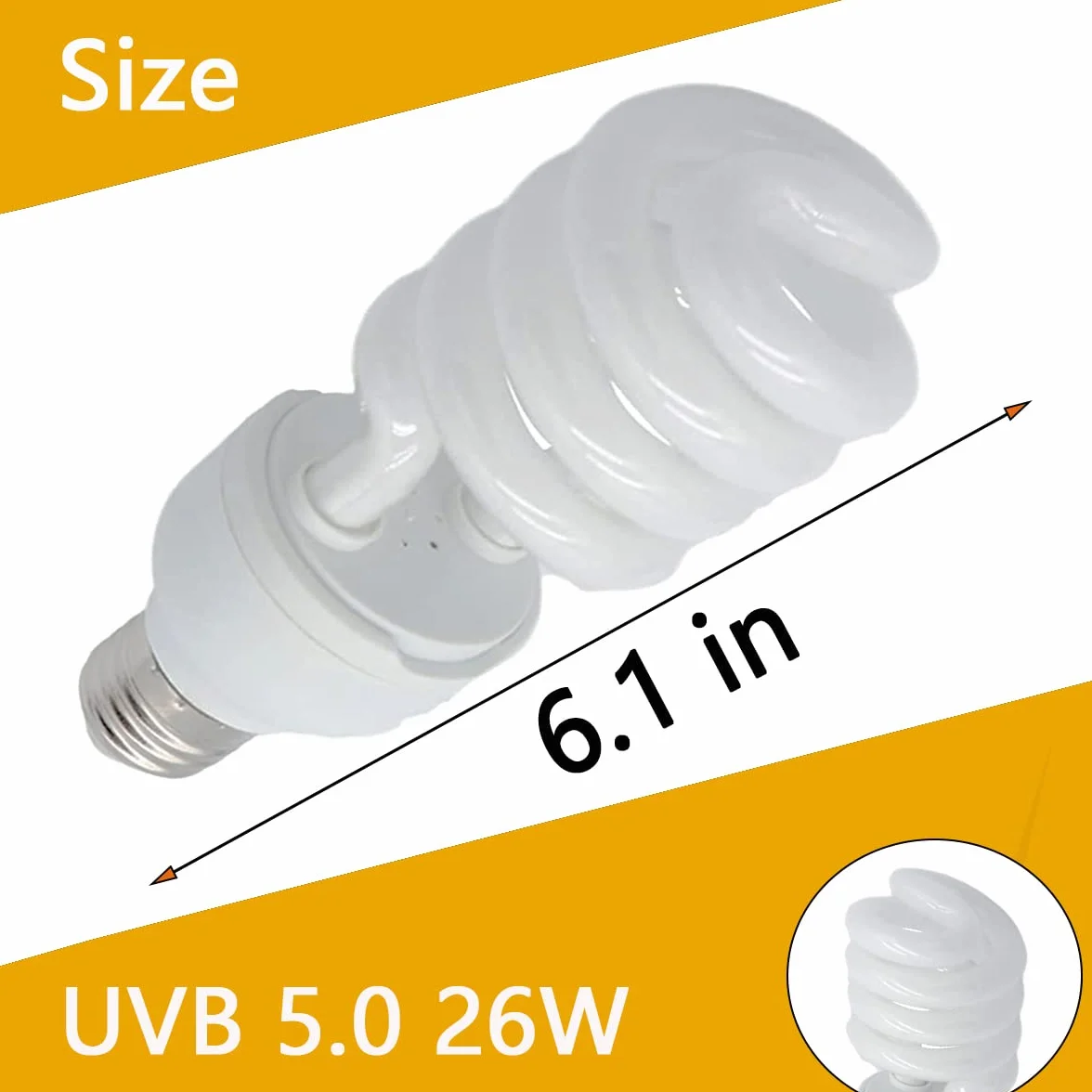 UVB-Lampen für Reptilien 5.0 Turtle Glühbirne für Wasserschildkröten Tropical Terrarium Lamps Energiesparende Kalziumergänzung für tropische Regenwald-Amphibien-Schlangenechse (UVB5.0 26W)