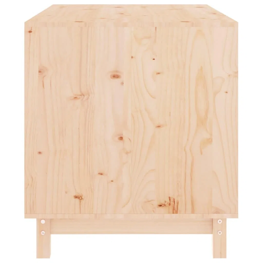 Hundehütte Massivholz Kiefer 90x60x67 cm wetterfest isoliert mit Tür Klappe und Boden Schutz für Garten Outdoor und Indoor als Rückzugsort und Schlafplatz für Welpen und Hunde