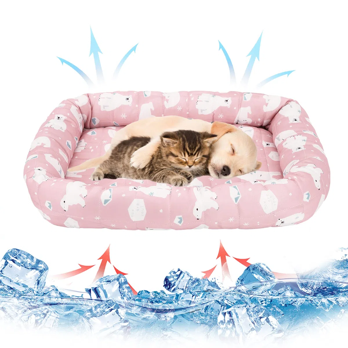 Gukasxi Haustier Kühlmatte Kühlend Decke für Sommer, Katzen Kühlbettchen Selbstkühlende Matte Waschbar Kühlpad, Haustier Eismatte Kühlkissen Für Haustiere Katze Hamster Chinchilla Meerschweinchen