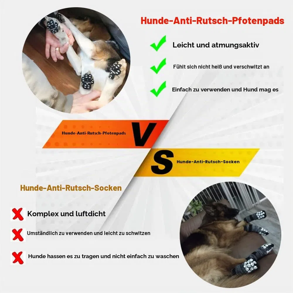 VALFRID Anti-Rutsch Pfotenschutz für Hunde 24 Stücke,Selbstklebende Silikon-Gel Beständig rutschfest Traktion Hund Schuhe Hundeschuhe Hundesocken Ersetzen L