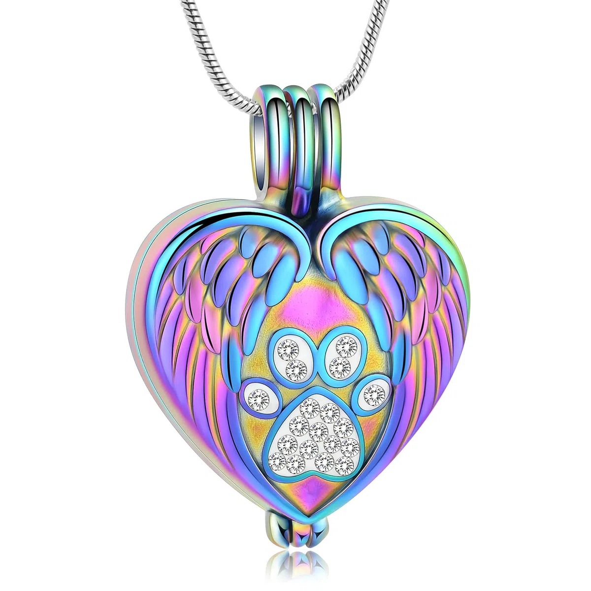 Urne Halskette für Asche Haustier Einäscherung Schmuck für Hund Katze Pfote Print Memorial Locket Herz Keepsake Urne Loving Memory Schmuck