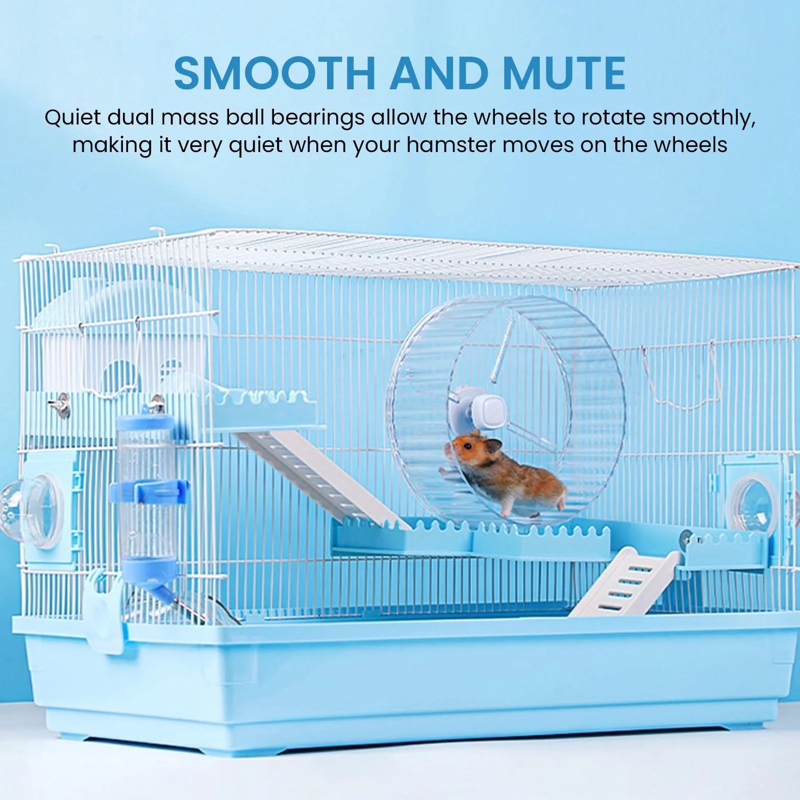 Hamsterrad, 21cm Silent Hamster Rad, Silent Wheel, Super silents Hamster Übungsräder, Laufrad Hamsters, Einstellbarer Stand Silents Hamsterz Rad für Gerbils, Mäuse, Kleines Haustier