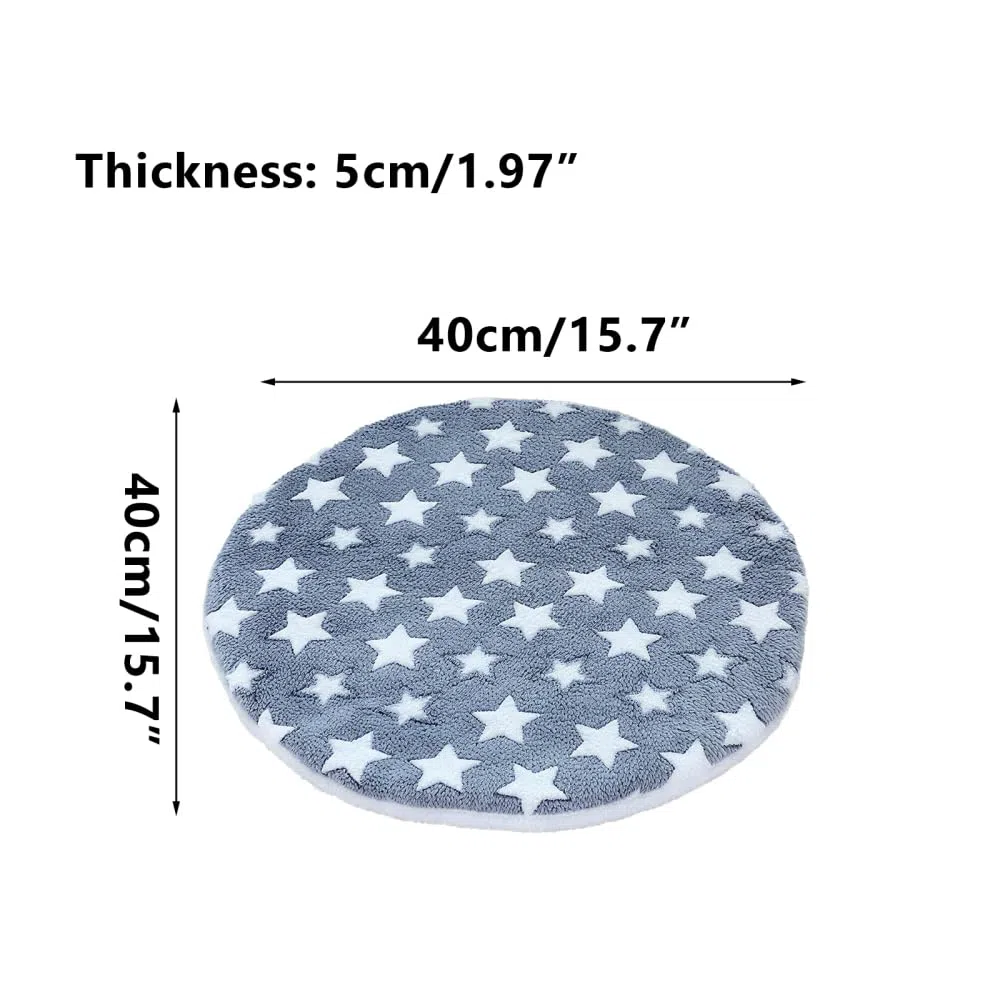 DONGKER Katzen Liegematte, 2 Stuck 40cm Rund Doppelseitiges Katzendecken, Waschbar Flauschiges Kuschelbett Bettmatte aus Korallenvlies für Katze Kleine Hunde