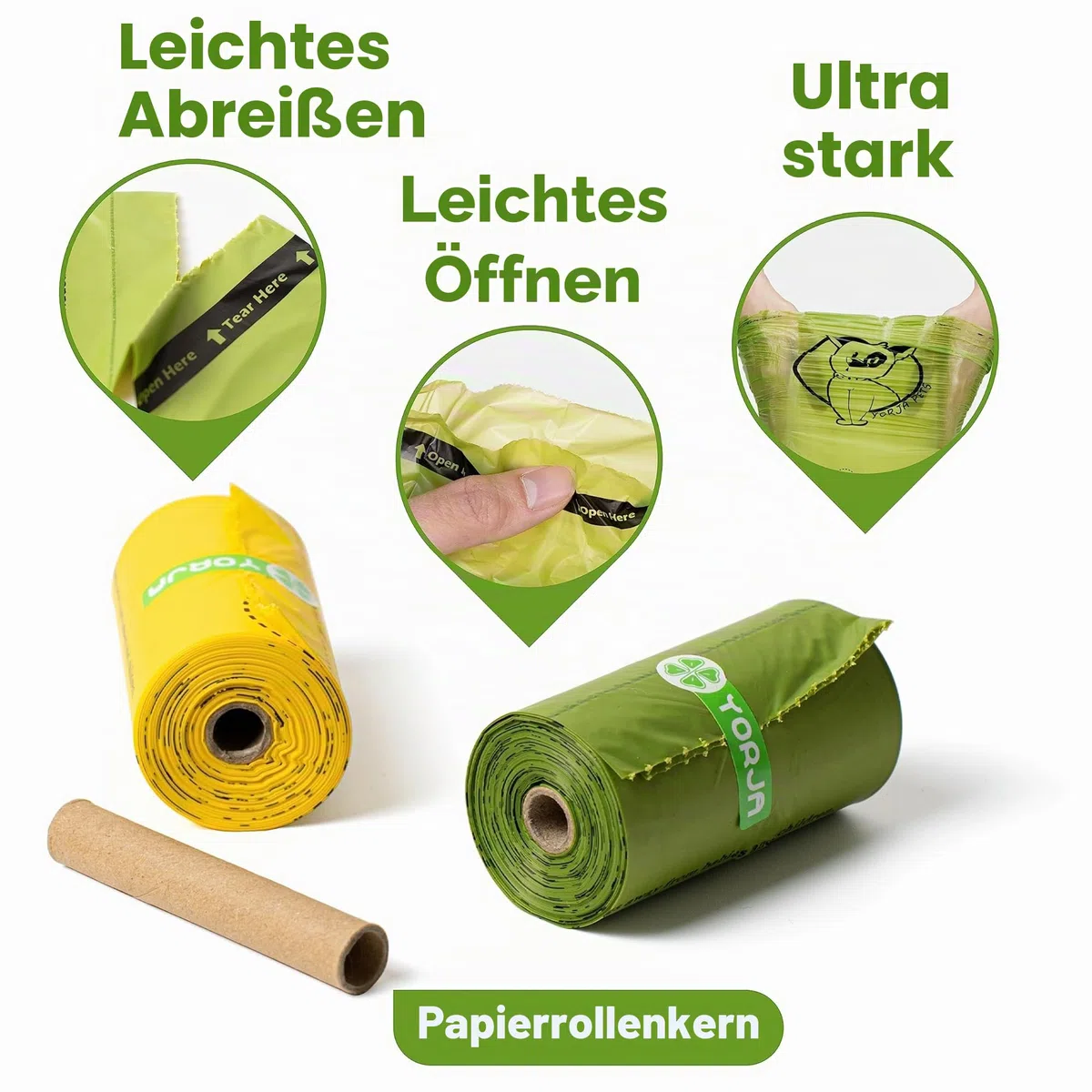 Hundekotbeutel biologisch abbaubare kotbeutel für hunde, 360 Stück, auslaufsicher,extra groß,dick und stark