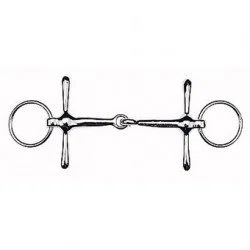 Schenkeltrense, Stahl vernickelt Breite 9,5 cm, Stärke 14 mm, Seitenteile 45 mm, massiv