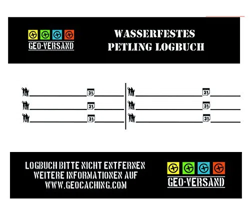 geo-versand 10 x Petling - 10 x wasserfeste Kunststoff Logbuecher - Set Paket Geocaching