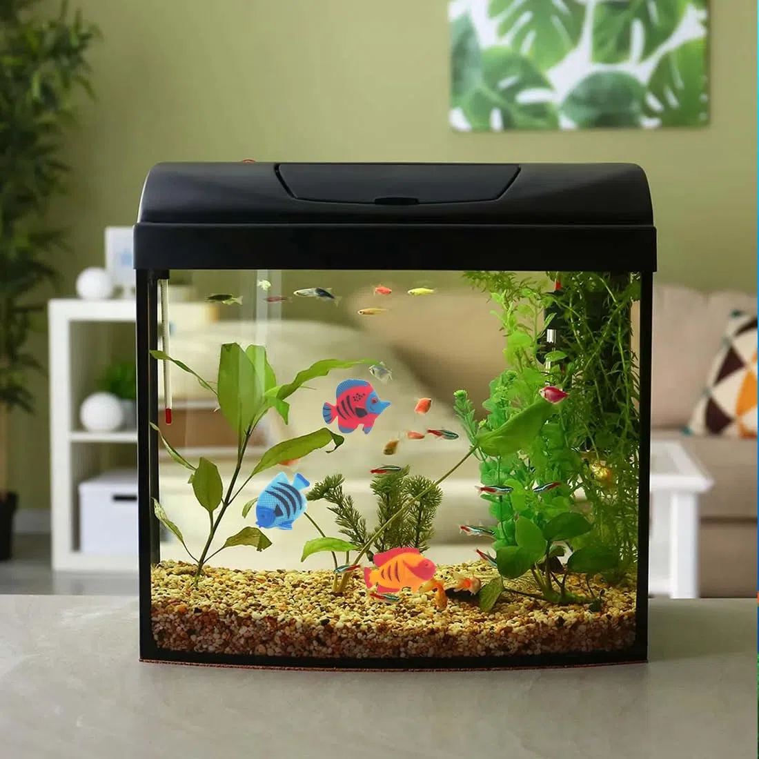 20 pcs fische aquarium fische Künstliche Bewegliche Fische PlastikLebensechte Fisch Verzierung Aquarium Dekorationen für Aquarium,schwimmende fische spielzeug (Zufälliger Stil)