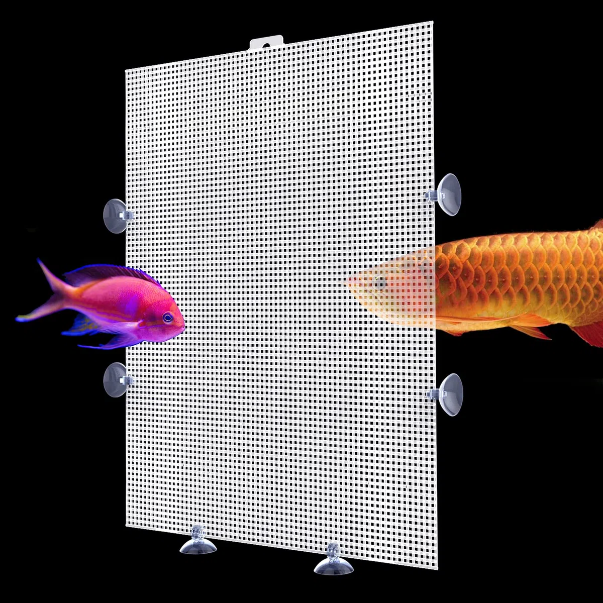 2 Stück Aquarium Trennwand,Aquarium Teiler Aquarium Kunststoffgitter Platte Aquarium Tank Grid Trennung Kann Geschnitten,Mit 12 Stück Saugnapf, 33 * 44cm