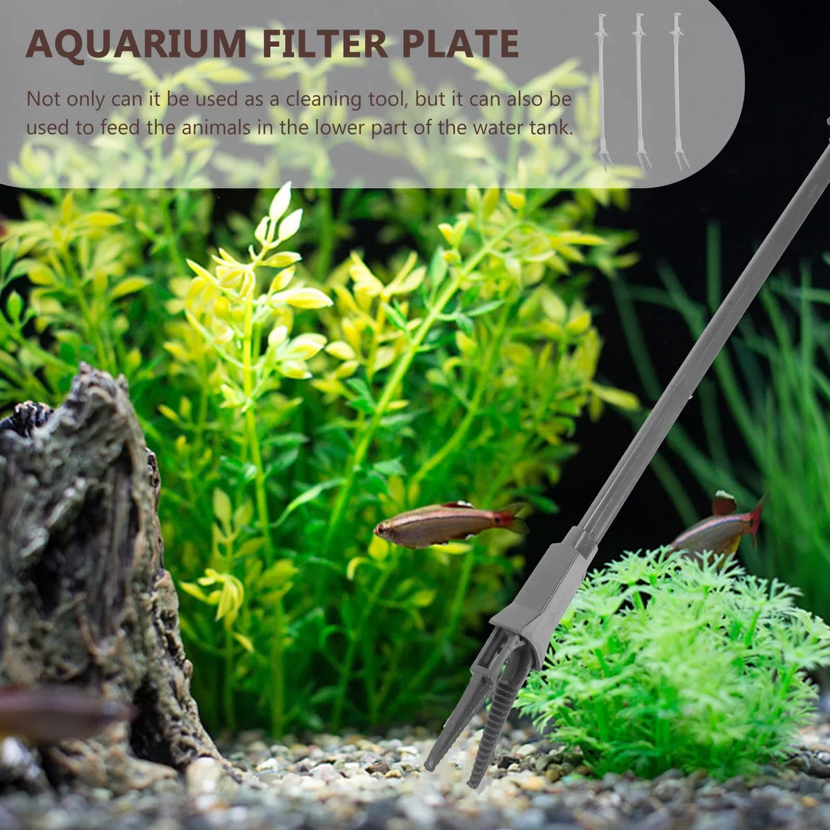 jojofuny 3 Stück Aquarienzubehör mit Kunststoff Aquarienzange für Wasserpflanzenpflege und Fischfütterung Lange Pinzette für Gründliche Reinigung im Aquarium