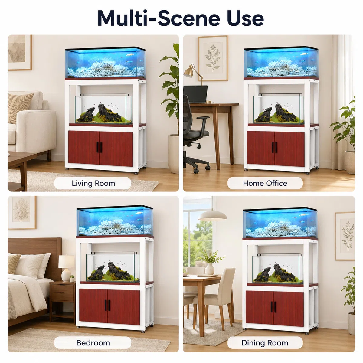 JSWHYBD Aquarienständer 76L ~ 110L, Schwerlast-Aquarienschrank mit Stauraum