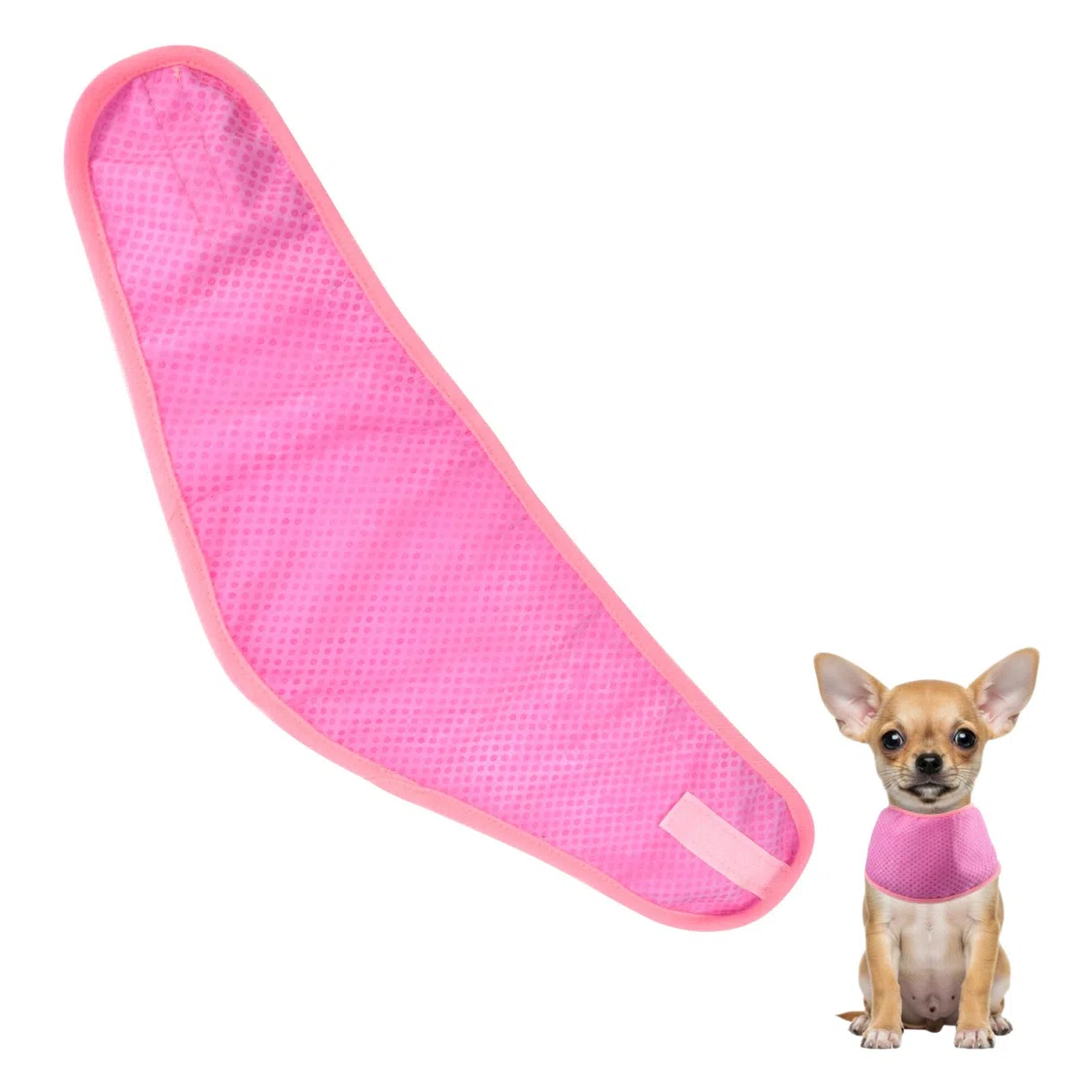 Kühlhalsband für Hunde, Kühlendes Hundehalsband, Hundehalsband Kühlend, Atmungsaktiv Wärmeableitung Bandana Hund, Geeignet für Kühlhunde im Sommer (Rosa, S)