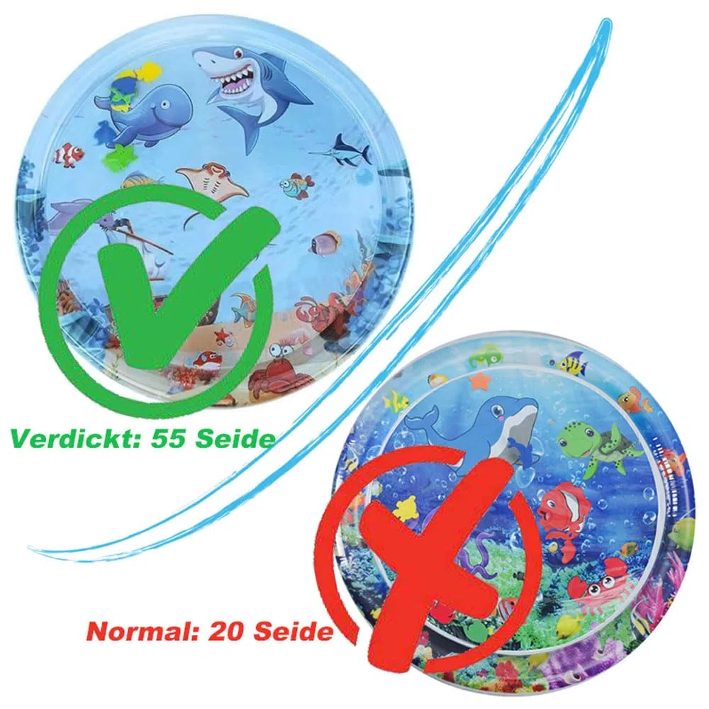 Φ65cm Sensorische Wassermatte Katze,Wassermatte Für Katzen Im Sommer,Wassersensorische Spielmatte,Verdickte 55 Seide Spielwasser-Sensormatte Für Kleine Hunde Und Katzen (Haifischform)