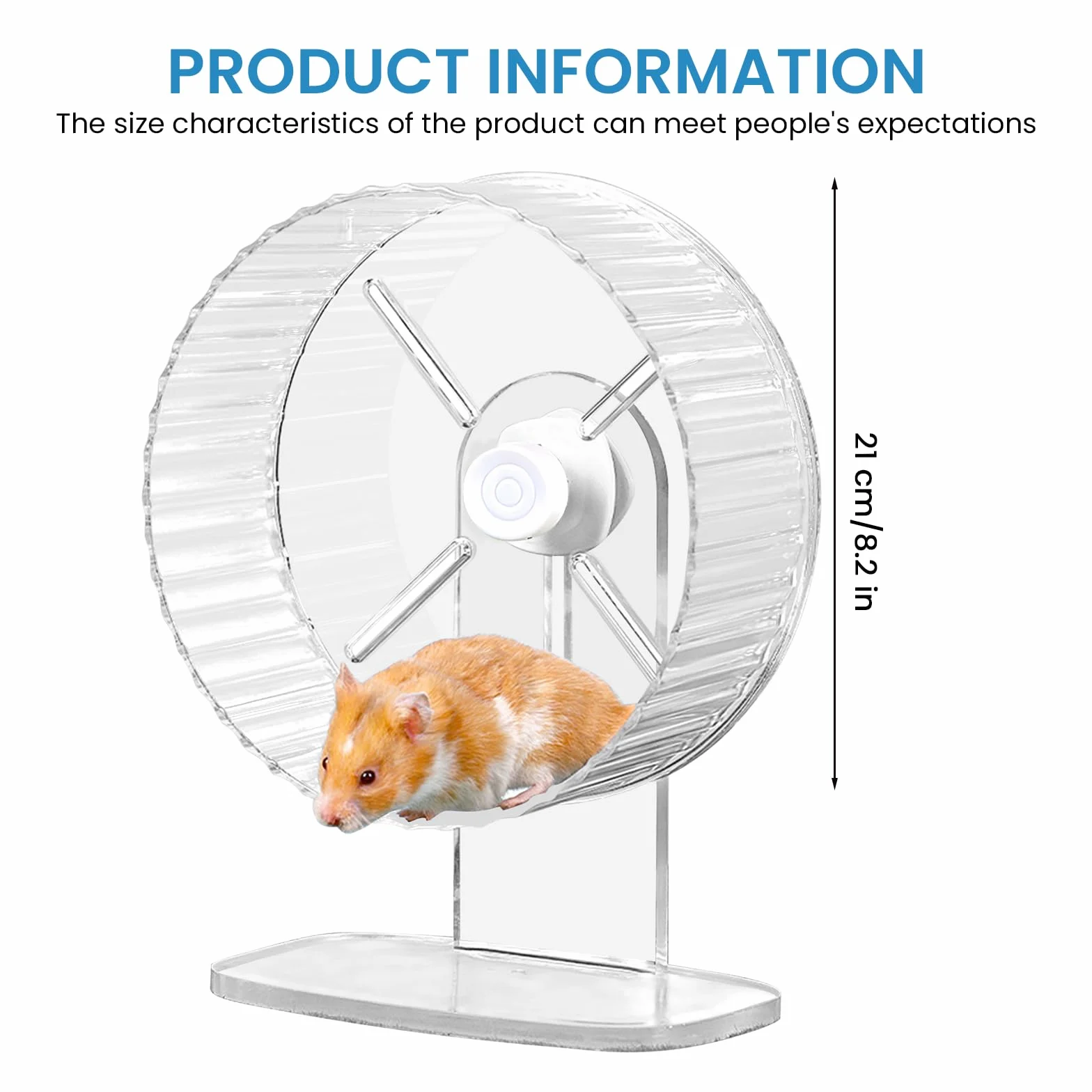 Hamsterrad, 21cm Silent Hamster Rad, Silent Wheel, Super silents Hamster Übungsräder, Laufrad Hamsters, Einstellbarer Stand Silents Hamsterz Rad für Gerbils, Mäuse, Kleines Haustier