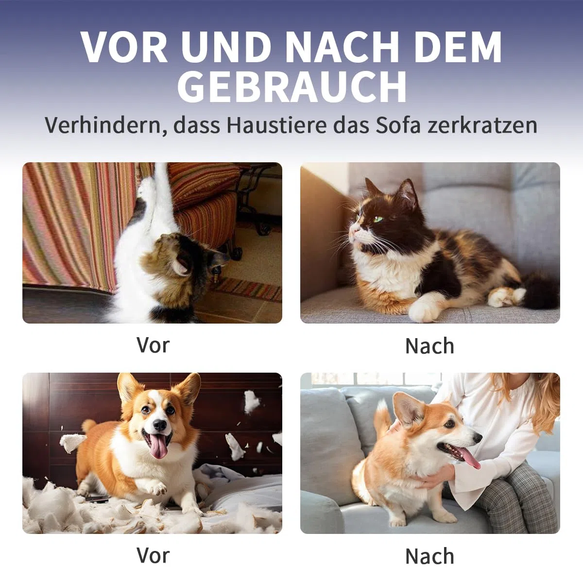Katzenabwehrspray,Anti Kratz Spray Katzen,Kratzschutz für Katze Hund,Fernhaltespray Katzen,Kratzfestes Spray,Katzenabwehrspray für Innen und Außen,Natürlich Effektiv,50ml