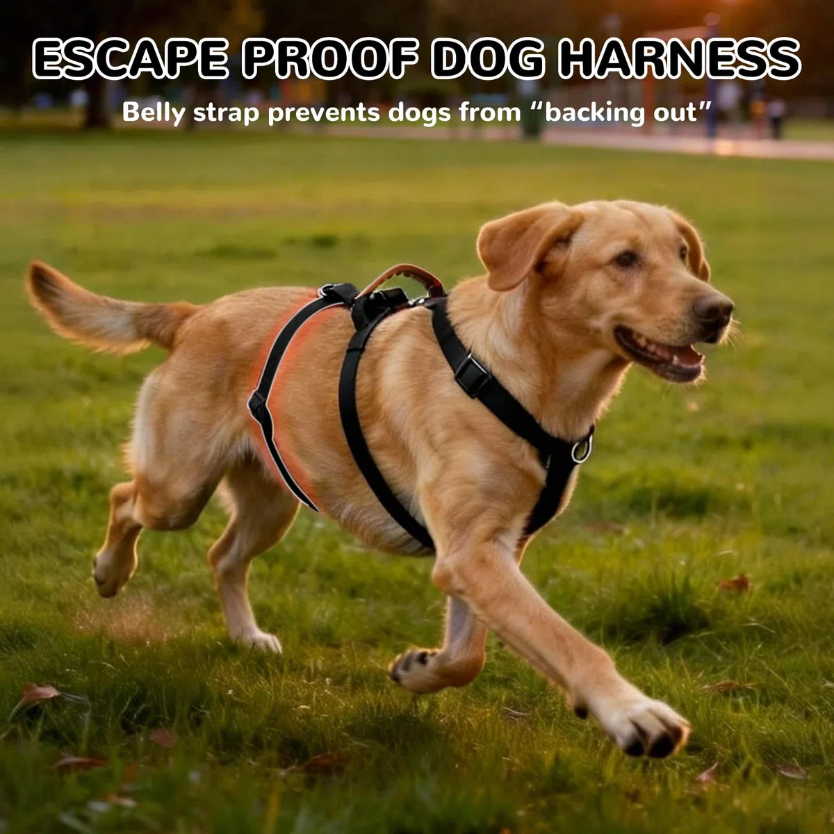 Hundegeschirr Ausbruchsicher, Anti Zug Sicherheitsgeschirr Hund, Verstellbare Brustgeschirr mit Gepolstertem Griff, Atmungsaktiv Weste für Mittelgroße und Große Hunde, Dog Harness (Schwarz, M)