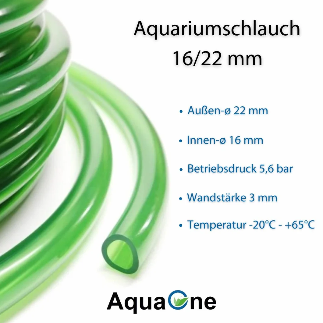 AquaOne Aquarium Schlauch 16/22 mm 3 Meter I Hochwertiger Aquariumschlauch Innendurchmesser 16mm I Flexibel Wasserschlauch I Pumpenschlauch für Reinigung Wasserwechsel in Aquarien