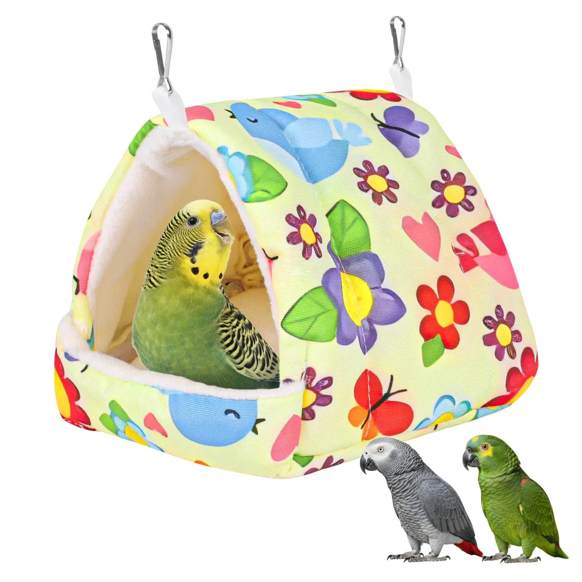 Vogelbett für Käfig, warmes Winternest, Hängematte mit Aufhängehaken, Käfigzubehör für kleine Vögel, Sittiche, Nymphensittiche, Liebesvögel, Nymphensittiche, Sittiche, Hamster