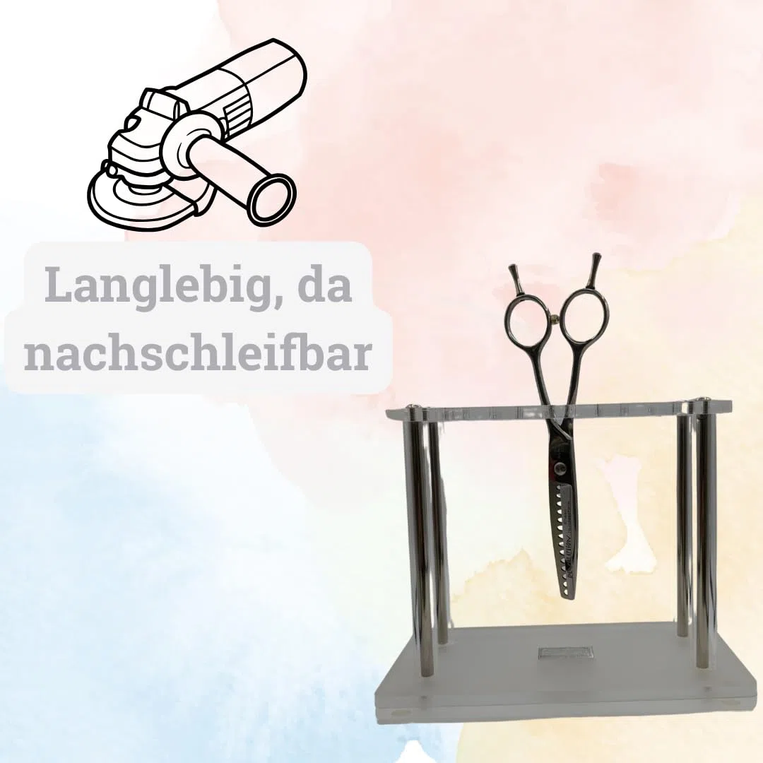 EHASO Hundeschere Modellierschere Revolution Zahnung einseitig Profi Fellschere für Hunde | 17 cm gerade | 14 zahnig, grob | Hochwertige Hundescheren direkt aus Solingen | Langlebig und hochwertig