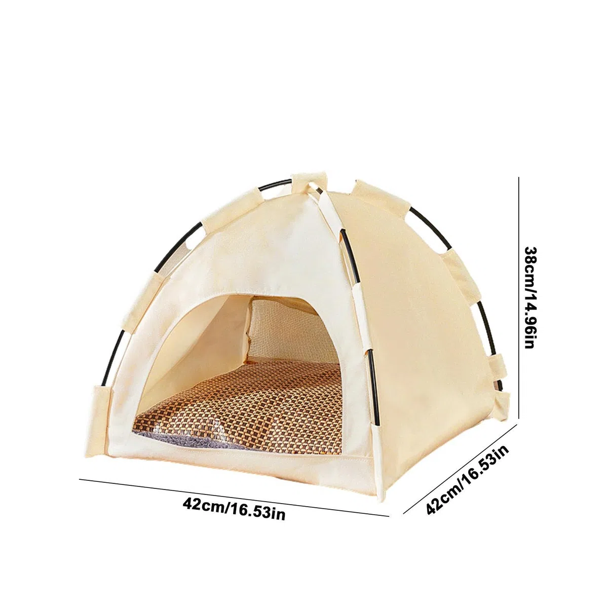 Faltbares Katzenzelt –Hundehütte, Hunde-Tipi-Zelt Mit Einer Kühlenden Bettmatte | Katzenzelte Für Draußen, Atmungsaktiv, Waschbar, Für Haustiere,Welpen, Faltbar, Für Drinnen Und Draußen, Hausbett-Zelt