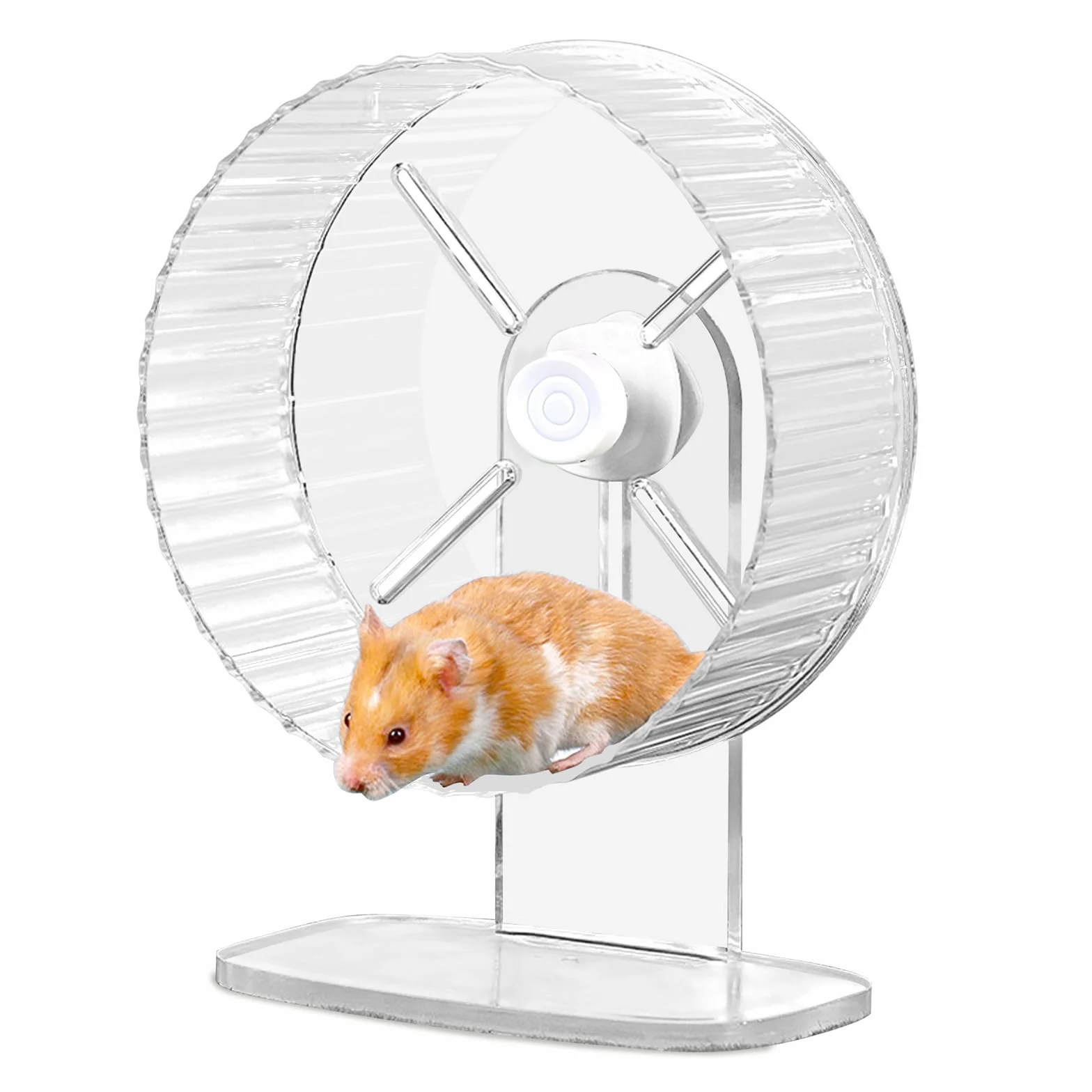Hamsterrad, 21cm Silent Hamster Rad, Silent Wheel, Super silents Hamster Übungsräder, Laufrad Hamsters, Einstellbarer Stand Silents Hamsterz Rad für Gerbils, Mäuse, Kleines Haustier