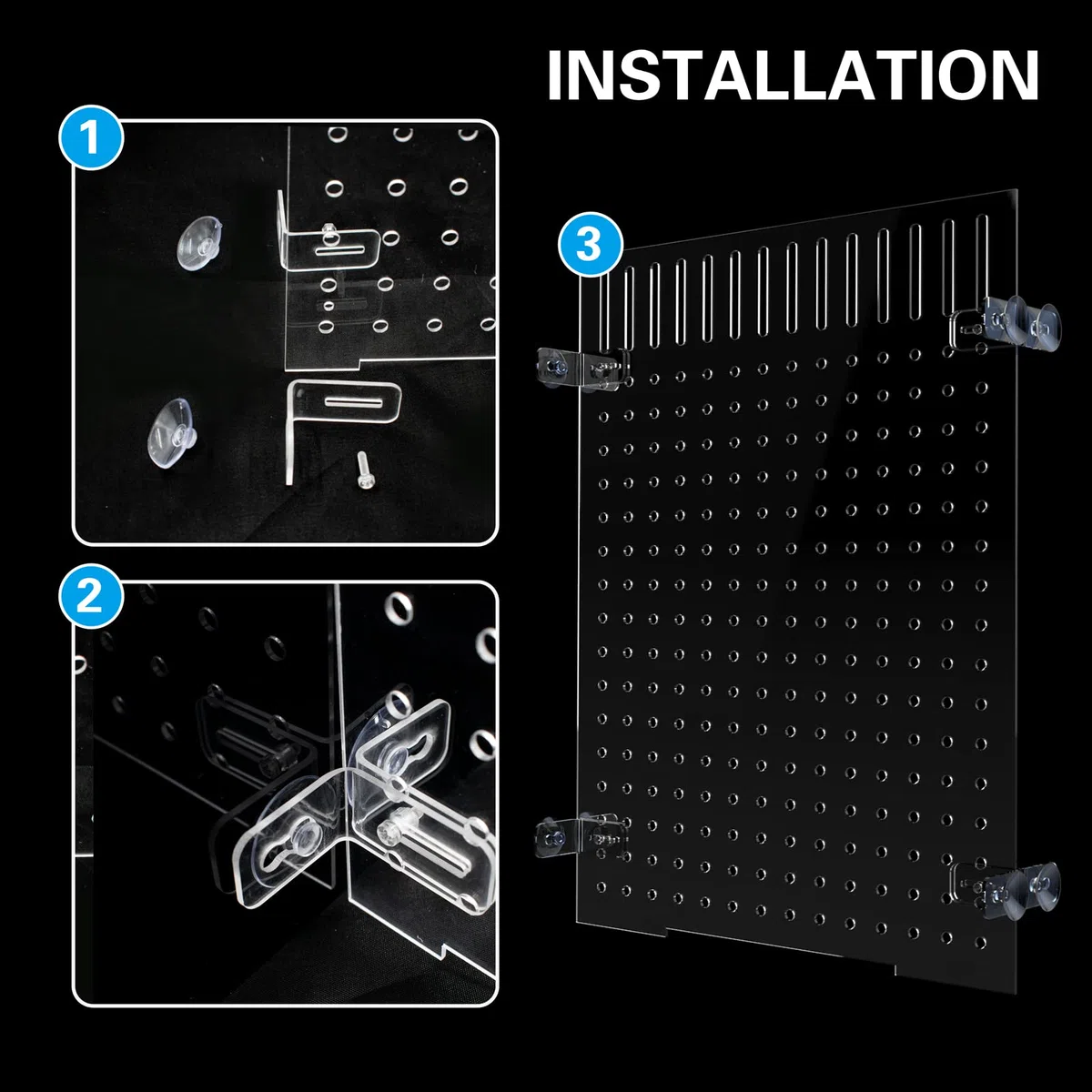 Cuyacili Aquarium Trennwand für Mischzucht Fisch Tank Teiler Acryl Aquarium Teiler Kit mit 8 Saugnäpfen Zubehör Fischseparator Transparente Platte Aquarienabscheider Isolation Board 30 * 40 cm