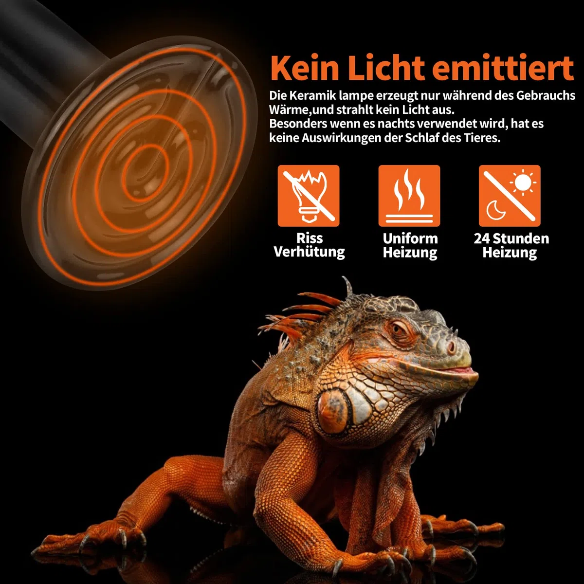 LUCKY HERP 2 Pack 50W Reptilien Keramik Wärmelampe, Schildkröten Terrarium Lampe E27, Terrarium Wärmelampe Tiere für Reptilien, Schildkröte, Bartagame, Huhn, Hund
