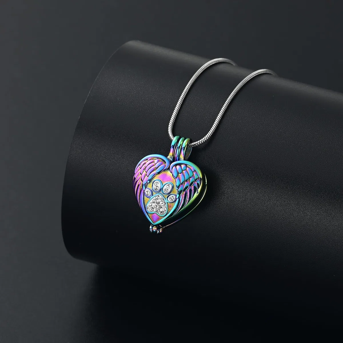 Urne Halskette für Asche Haustier Einäscherung Schmuck für Hund Katze Pfote Print Memorial Locket Herz Keepsake Urne Loving Memory Schmuck