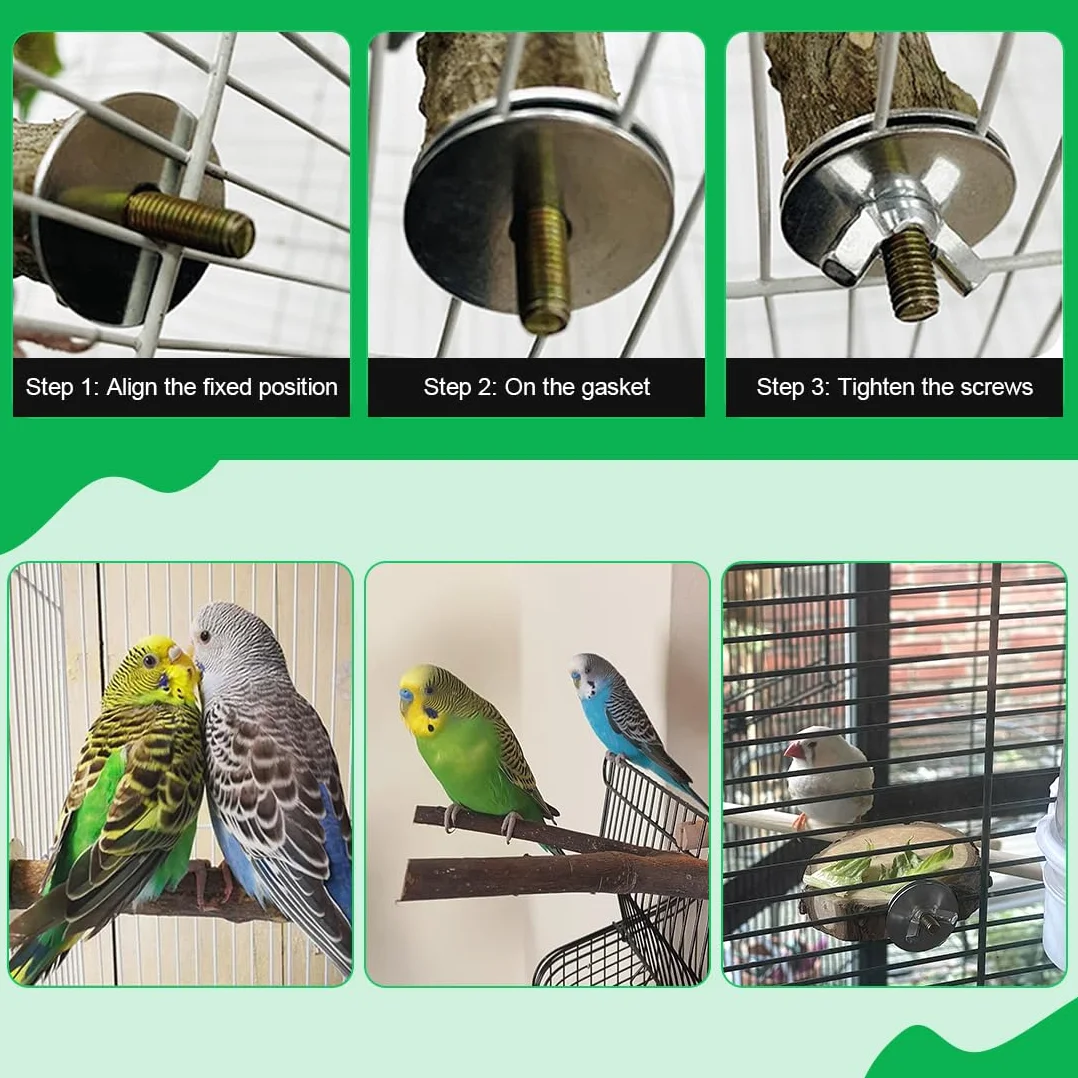 8 Stück Vogelspielzeug Holz Natur Sitzstangen Wellensittich Sitzstangen Naturholz Vogel Sitzstangen Spielzeug Vogelständer aus Holz Vogelkäfig Zubehör für Wellensittich Kanarienvogel