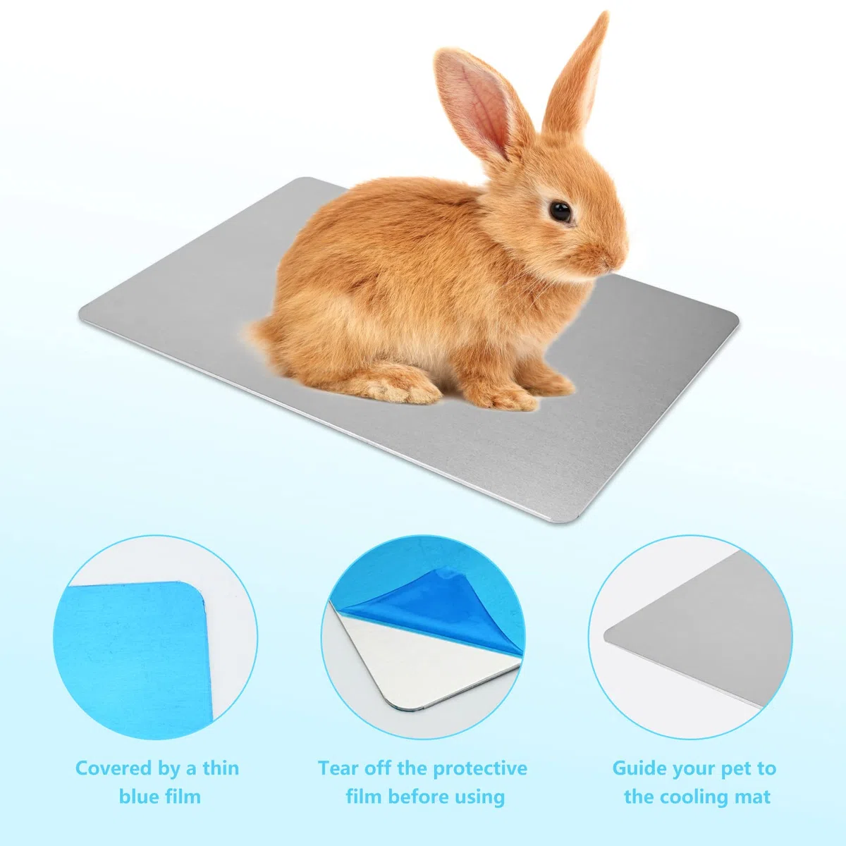 Hileyu Kühlmatte für Kleintiere Kaninchen Meerschweinchen Hamster Kühlkissen Schlafbetten für Kleintier Welpe Katze Hase (30 * 20cm/11.8 * 7.8in)