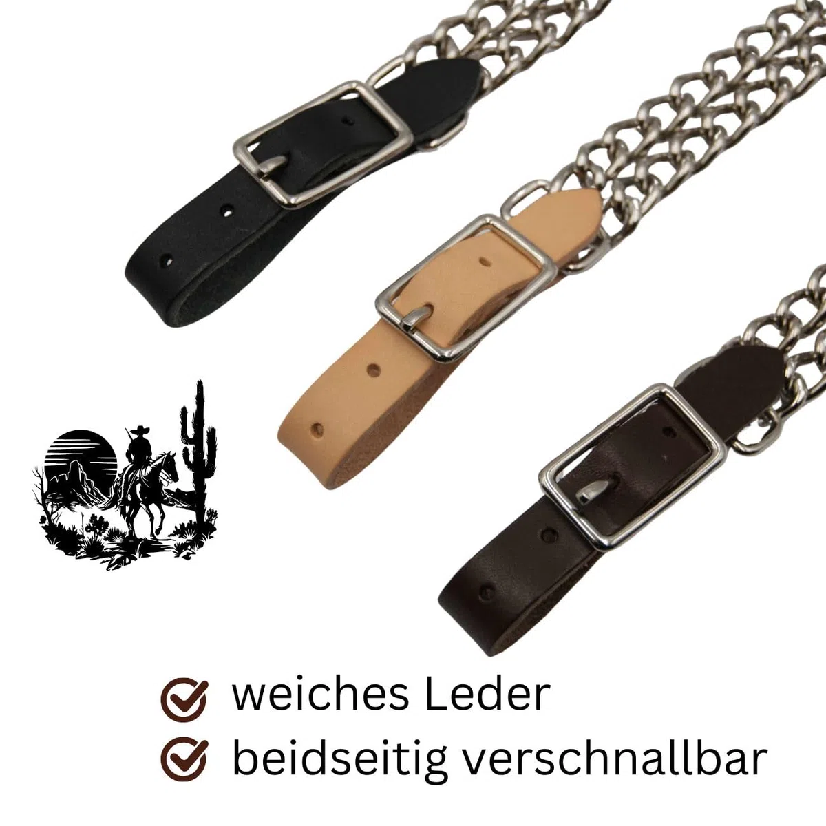 AMKA Western Kinnriemen mit doppelter Kette