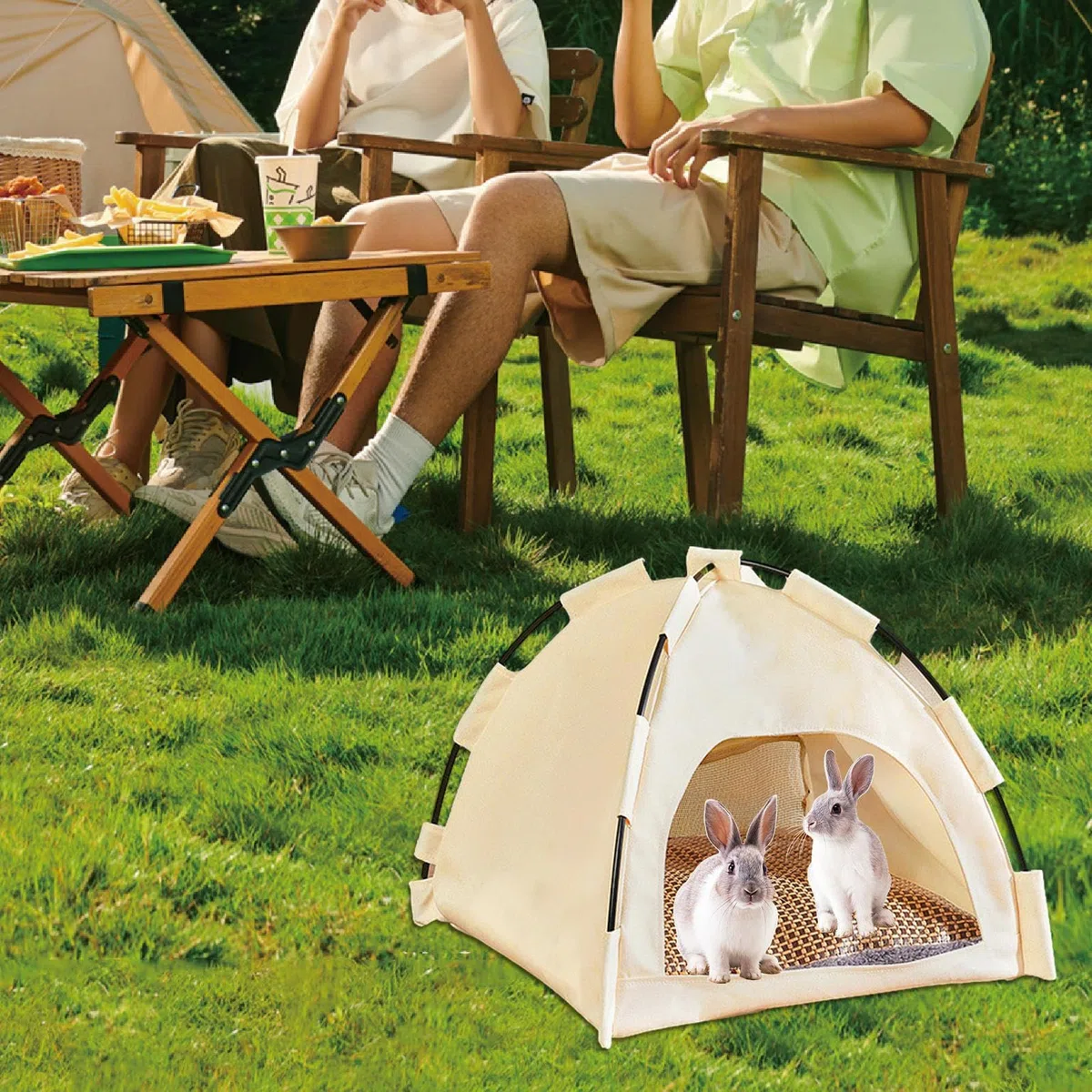 Faltbares Katzenzelt –Hundehütte, Hunde-Tipi-Zelt Mit Einer Kühlenden Bettmatte | Katzenzelte Für Draußen, Atmungsaktiv, Waschbar, Für Haustiere,Welpen, Faltbar, Für Drinnen Und Draußen, Hausbett-Zelt