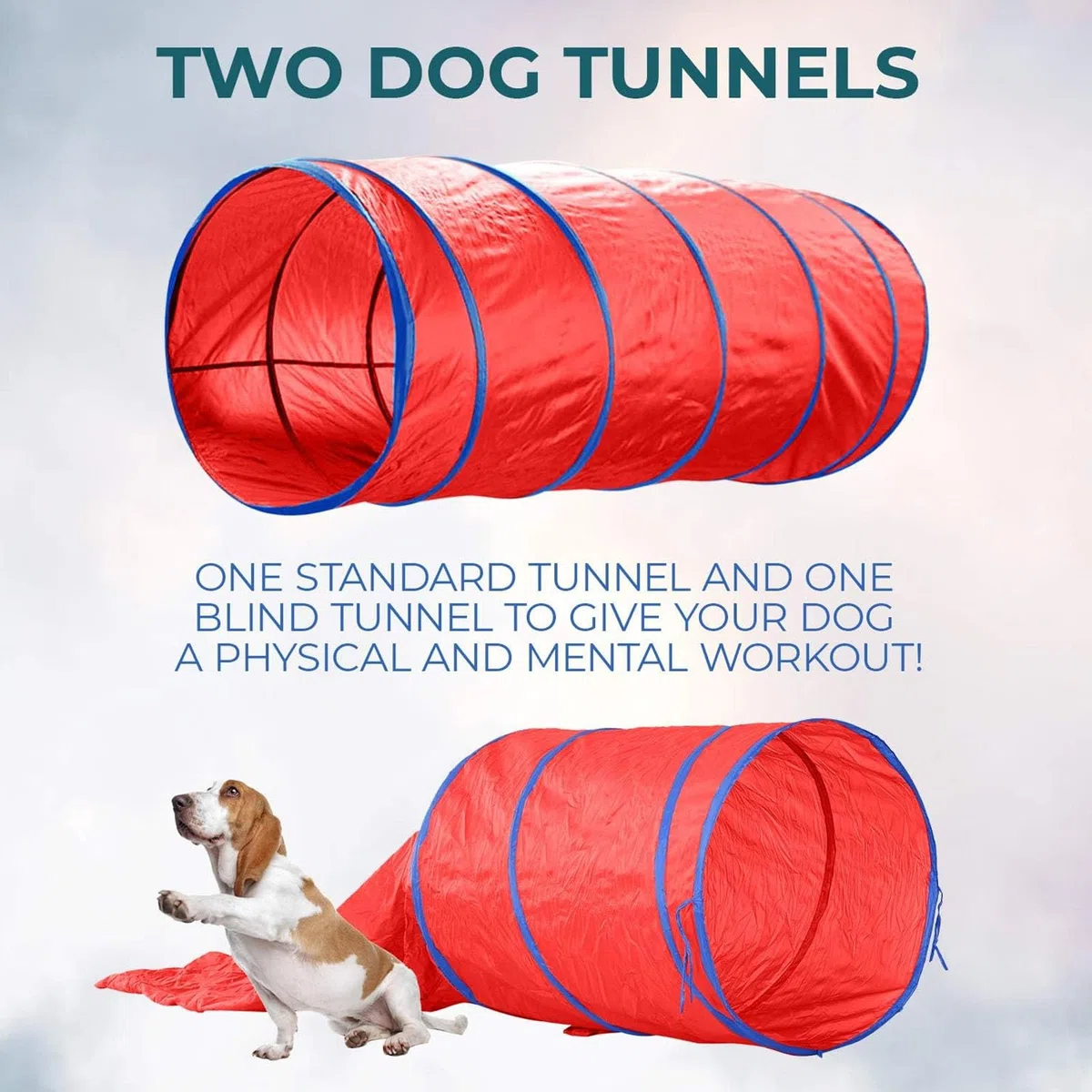 Agility-Trainingsgeräte-Set für Hunde, komplettes Übungsset mit Sprung, Hürde, Tunnel, Webstangen und Tragetasche für Outdoor-Spielen