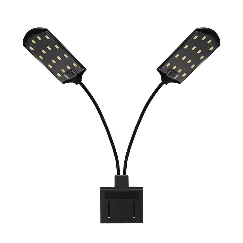 SENZEAL X7 LED Aquarium Beleuchtung Zwillinge Aquarium Lampe Zwei Köpfe LED Licht 220V 1600LM für 8 bis 15 Zoll Fisch Tank Weißes Licht