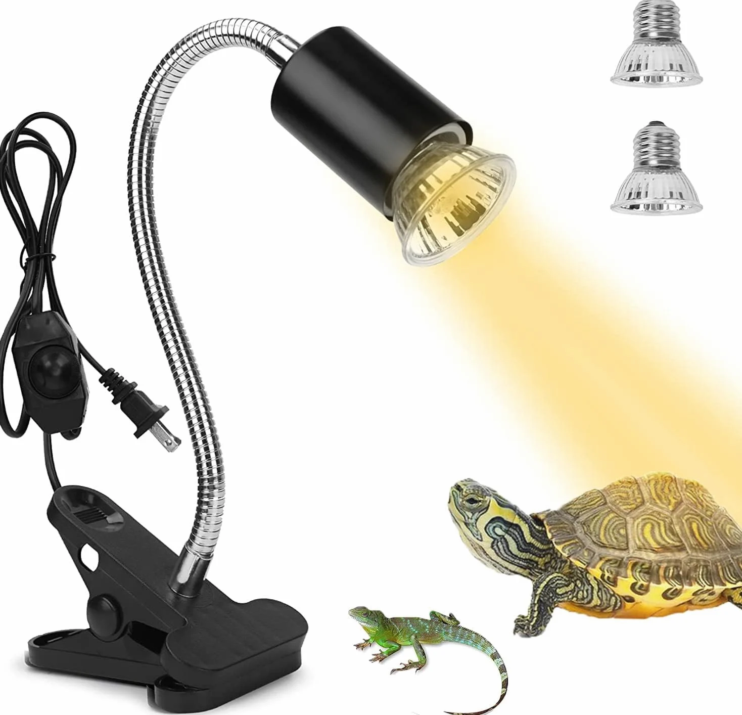 Aquarium UVA UVB Lampe Wärmelampe Terrarium Schildkröten Zubehör Reptilien Heat Lamp E27 25W 50W für Schildkröten, Bartagamen, Eidechsen, Reptil 2 Stück Heizlampe
