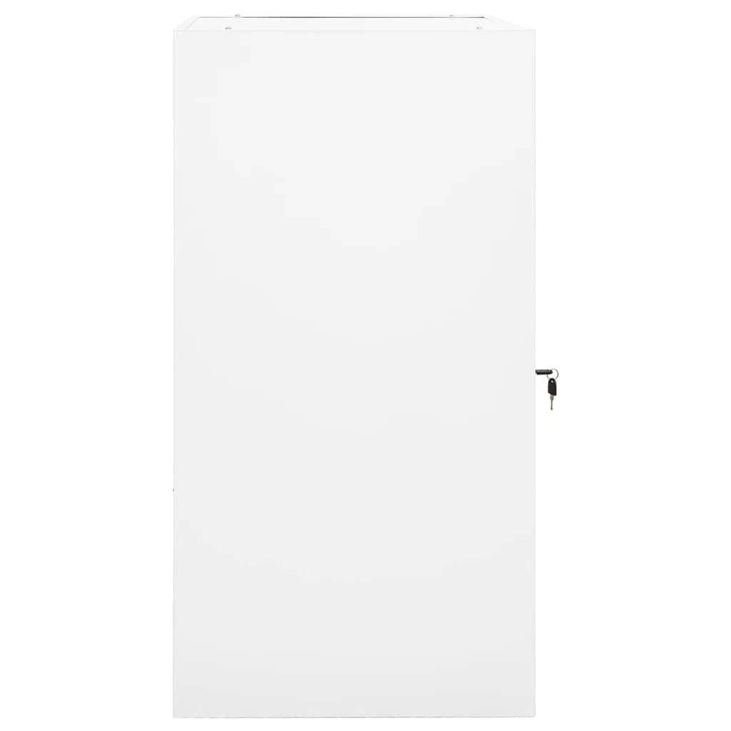 Sattelschrank Weiß 53x53x105 cm Stahl Aufbewahrungsschrank für Schlafzimmer, Flur, Wohnzimmer, Büro