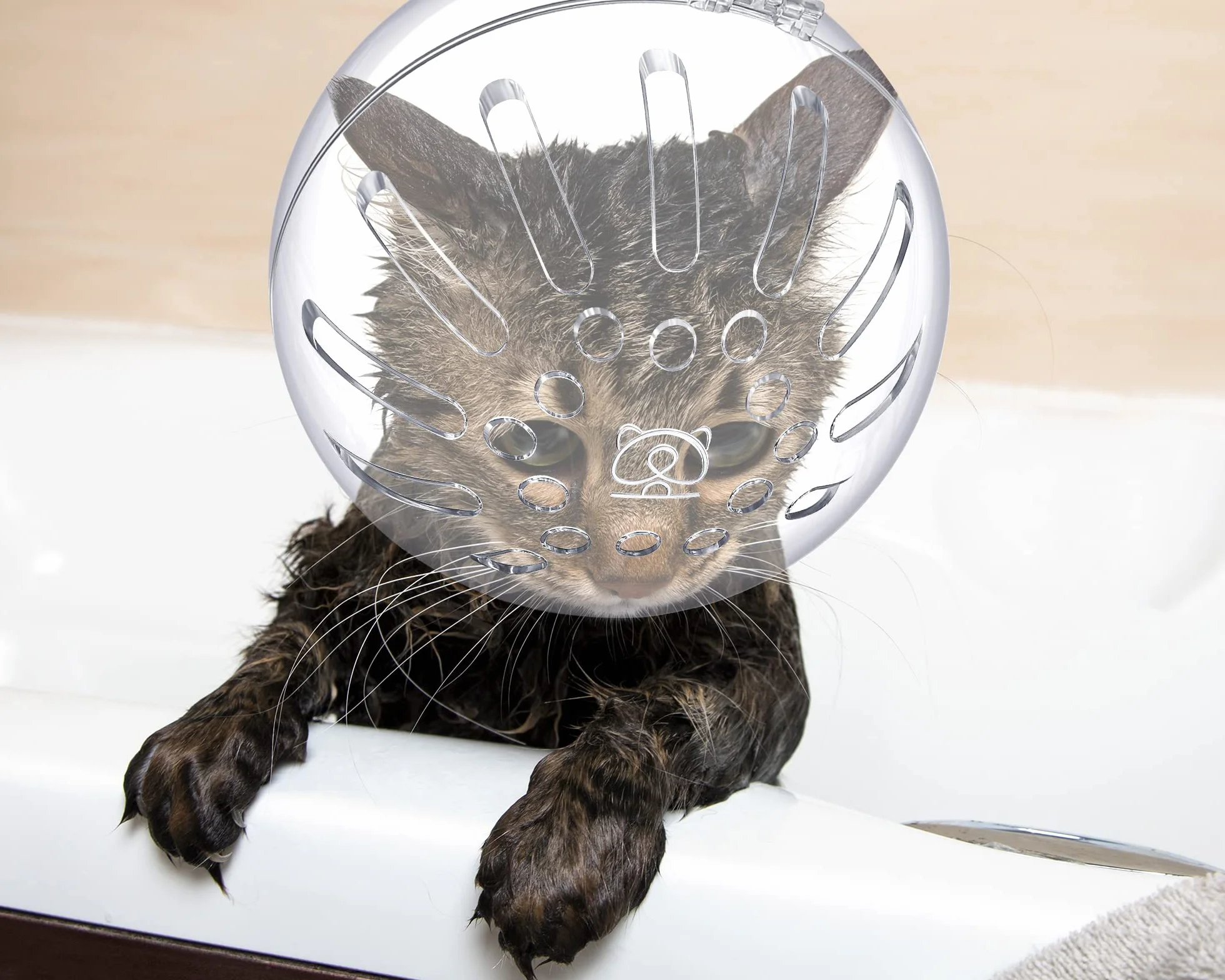Katzen-Maulkorb für die Fellpflege, verstellbare Kapuze mit Pfotenabdeckungen, atmungsaktiv, Anti-Biss-Maulkörbe, Anti-Kratz-Stiefel, Silikon, Muschi-Schuhe, Stiefel, Kätzchen-Potenschutz für