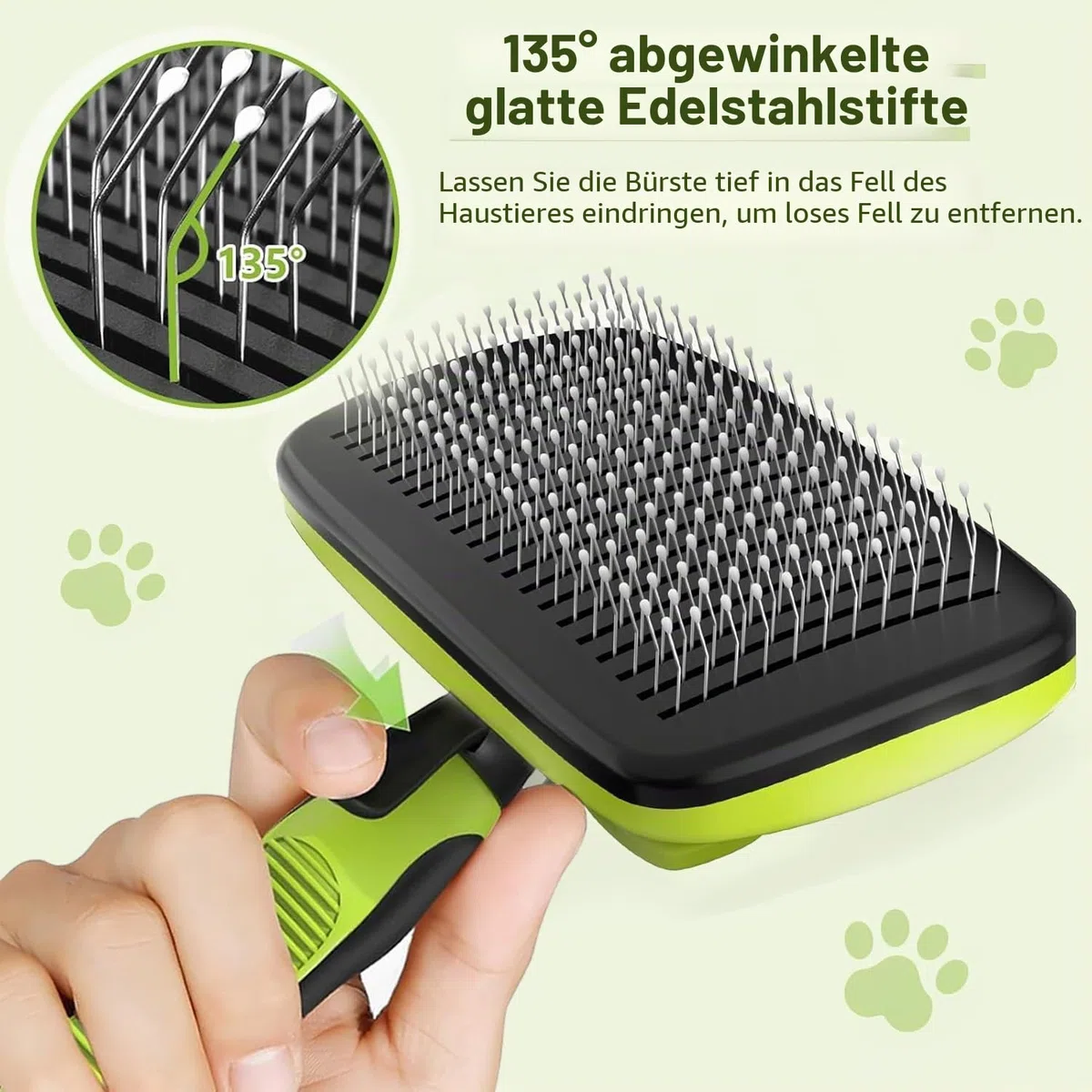 Hundebürste Katzenbürste, Professionelle Haustier Bürsten Selbstreinigende Hundebürste Langhaar Kurzhaar Hundepflege Massage Fellpflege Bürste für Katzen Hunde (3 Stück)