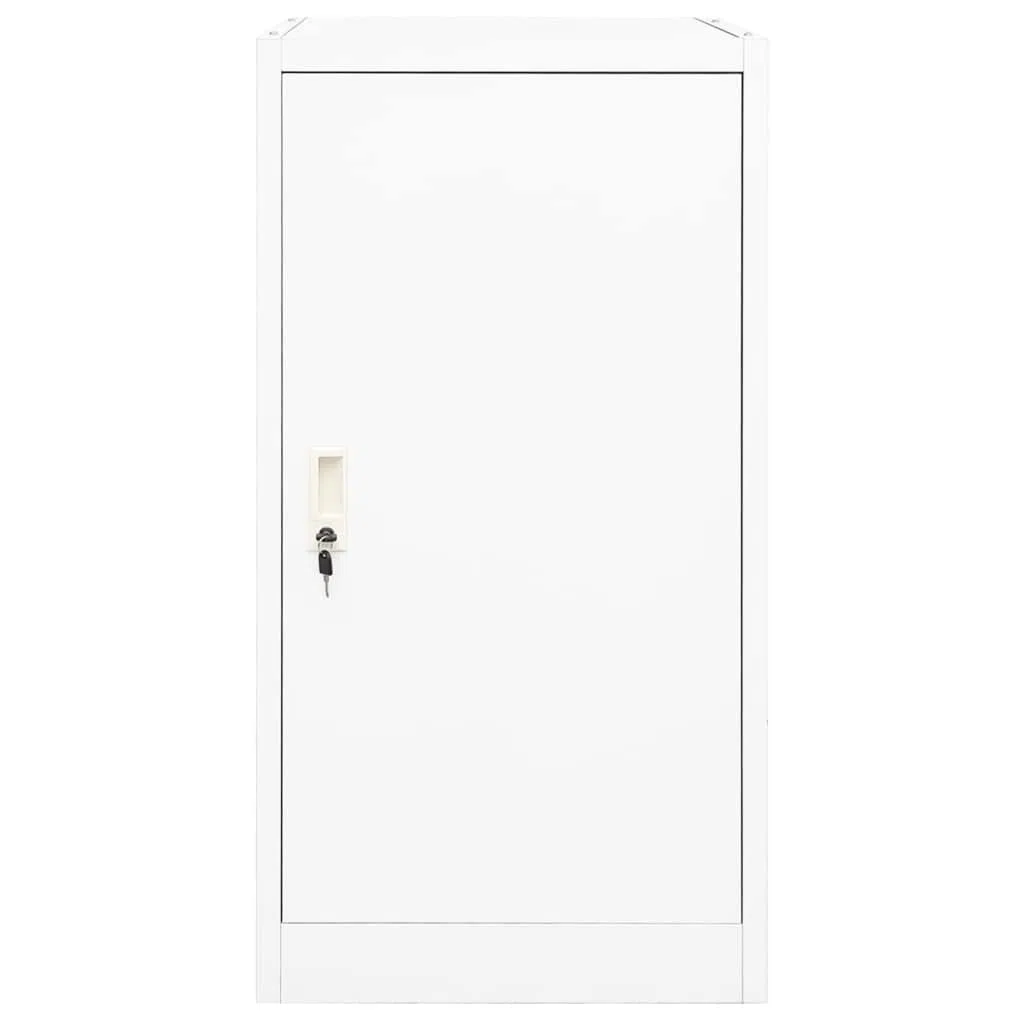 Sattelschrank Weiß 53x53x105 cm Stahl Aufbewahrungsschrank für Schlafzimmer, Flur, Wohnzimmer, Büro