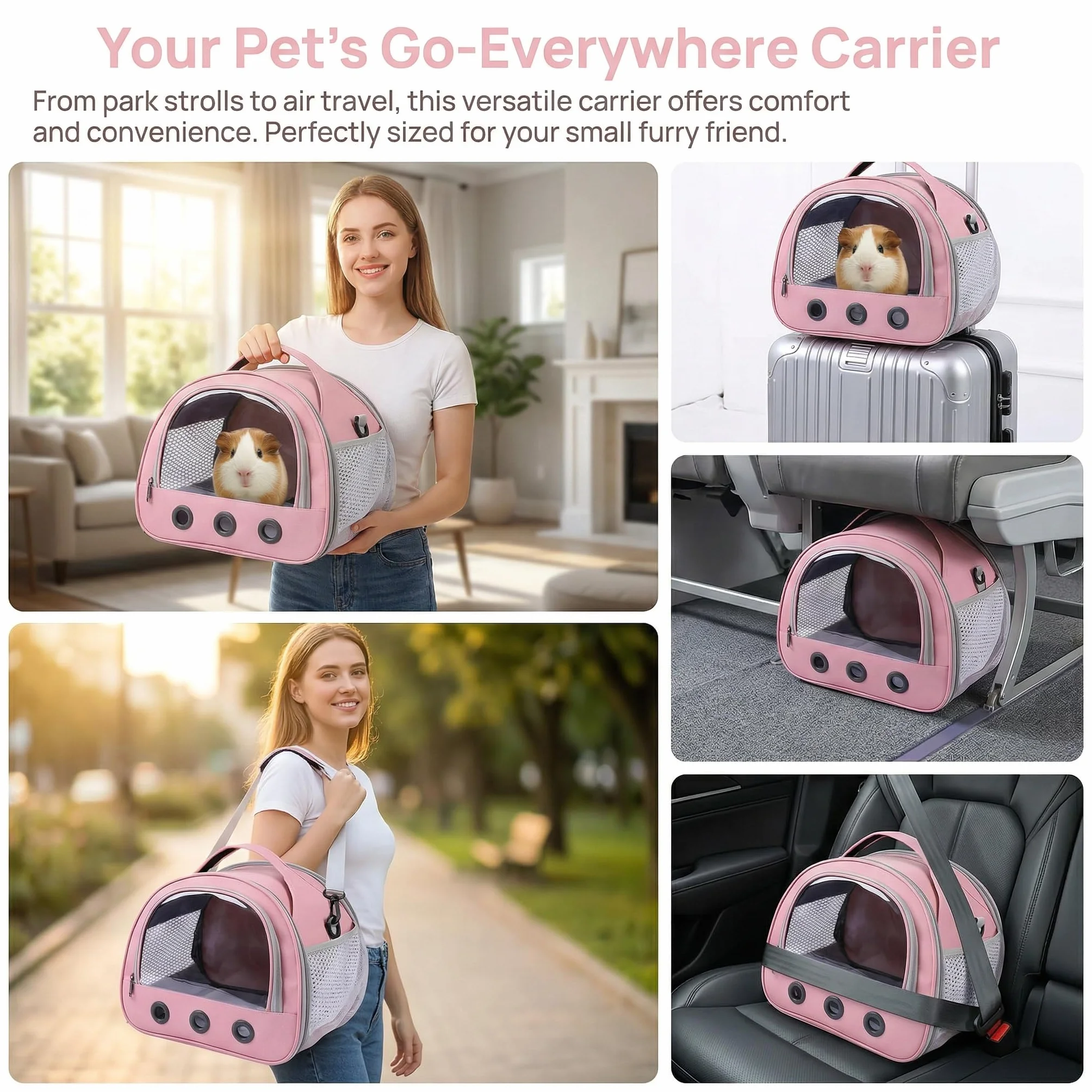 Durchsichtiger Haustiertransporter,Tragbarer Transparenter Reisekäfig,Transportbehälter,Haustier Reisekäfig für Vögel,Ratten,Hamster und andere Kleintiere