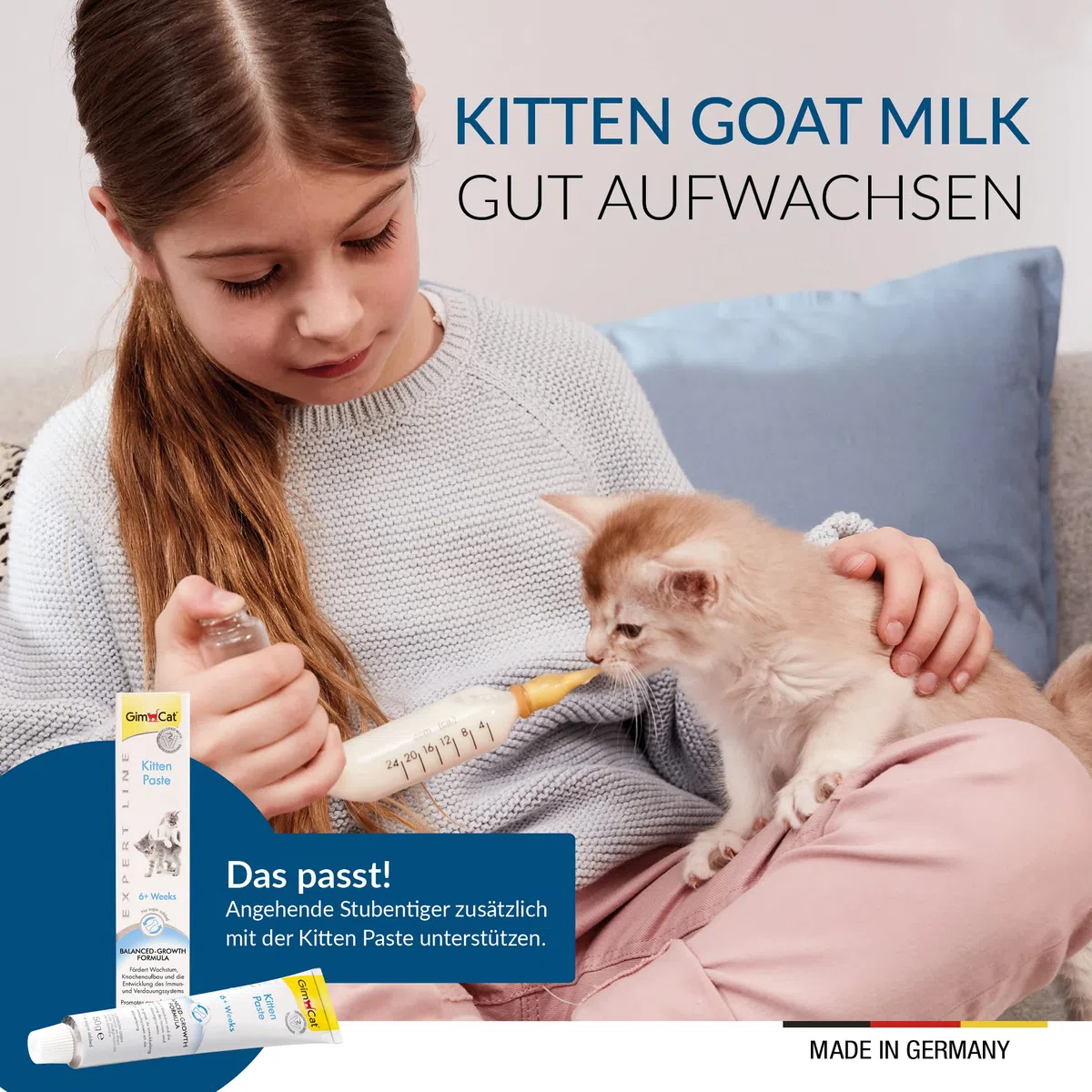 GimCat Kitten Goat Milk - Ziegenmilchpulver als Alleinfutter für Katzenbabys bis zum 3. Monat - 1 Dose (1 x 200 g)