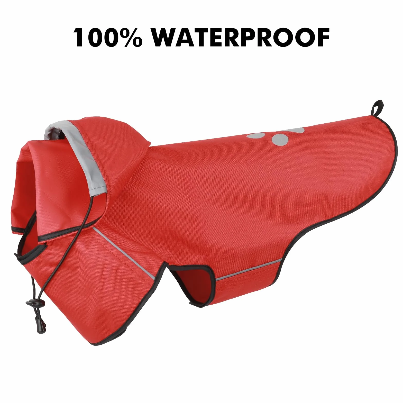 Hunde Regenmantel Kleine Hunde, Verstellbarer Regenjacke mit Klettverschluss - Ultraleicht & Wasserdicht Hunderegenmantel mit Reflektierenden Kapuze für Spaziergänge (S | Rot)