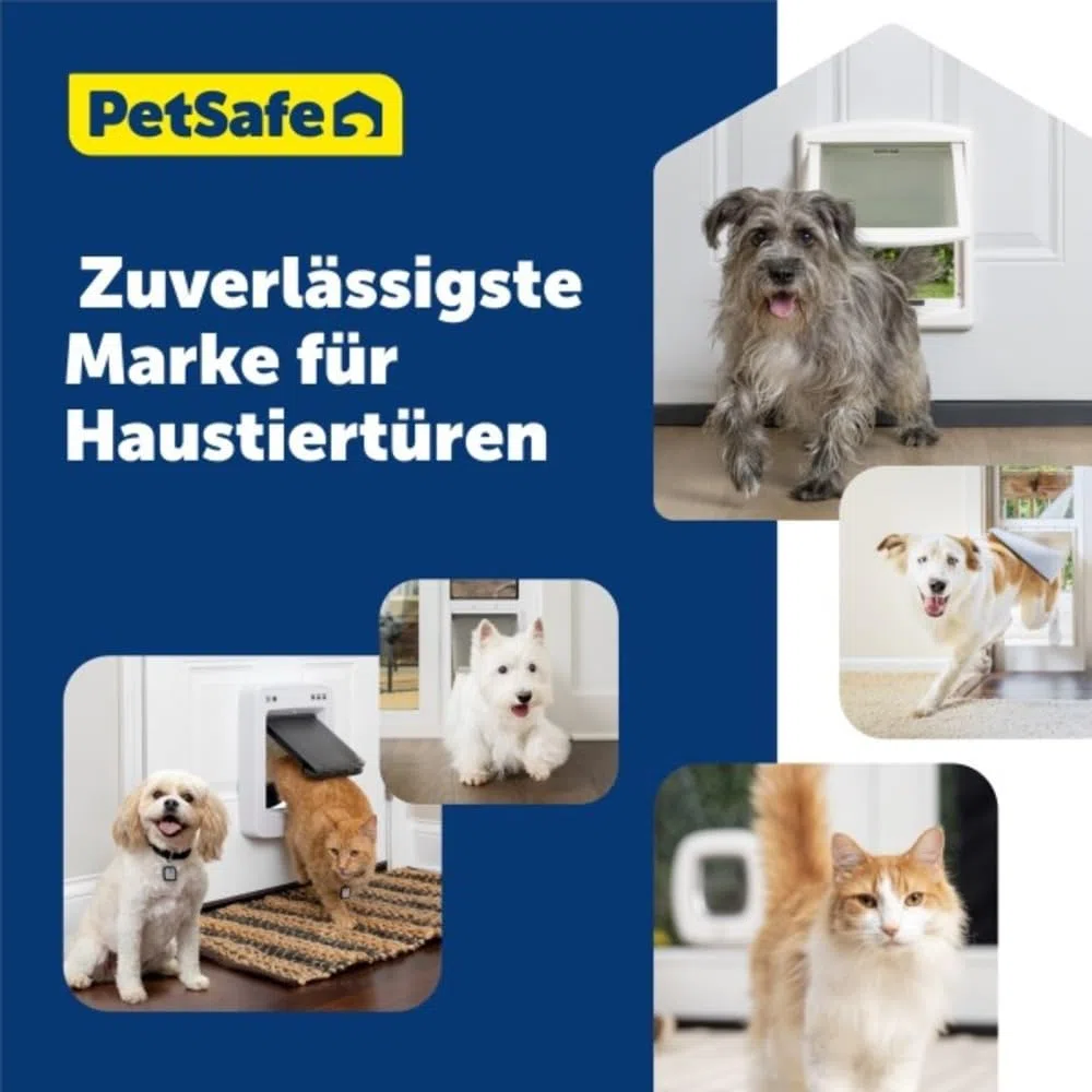 PetSafe Original 2-Way - Haustiertür mit beidseitiger Öffnung - Manuelle Verriegelung, robuster Rahmen, Klein, Weiß